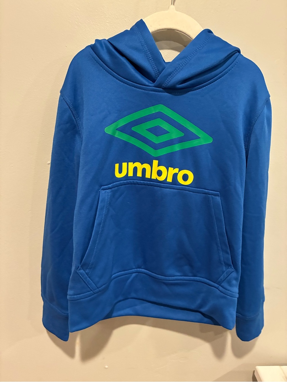 Umbro Blue Graphic Pullover Hoodie Green Yellow Logo